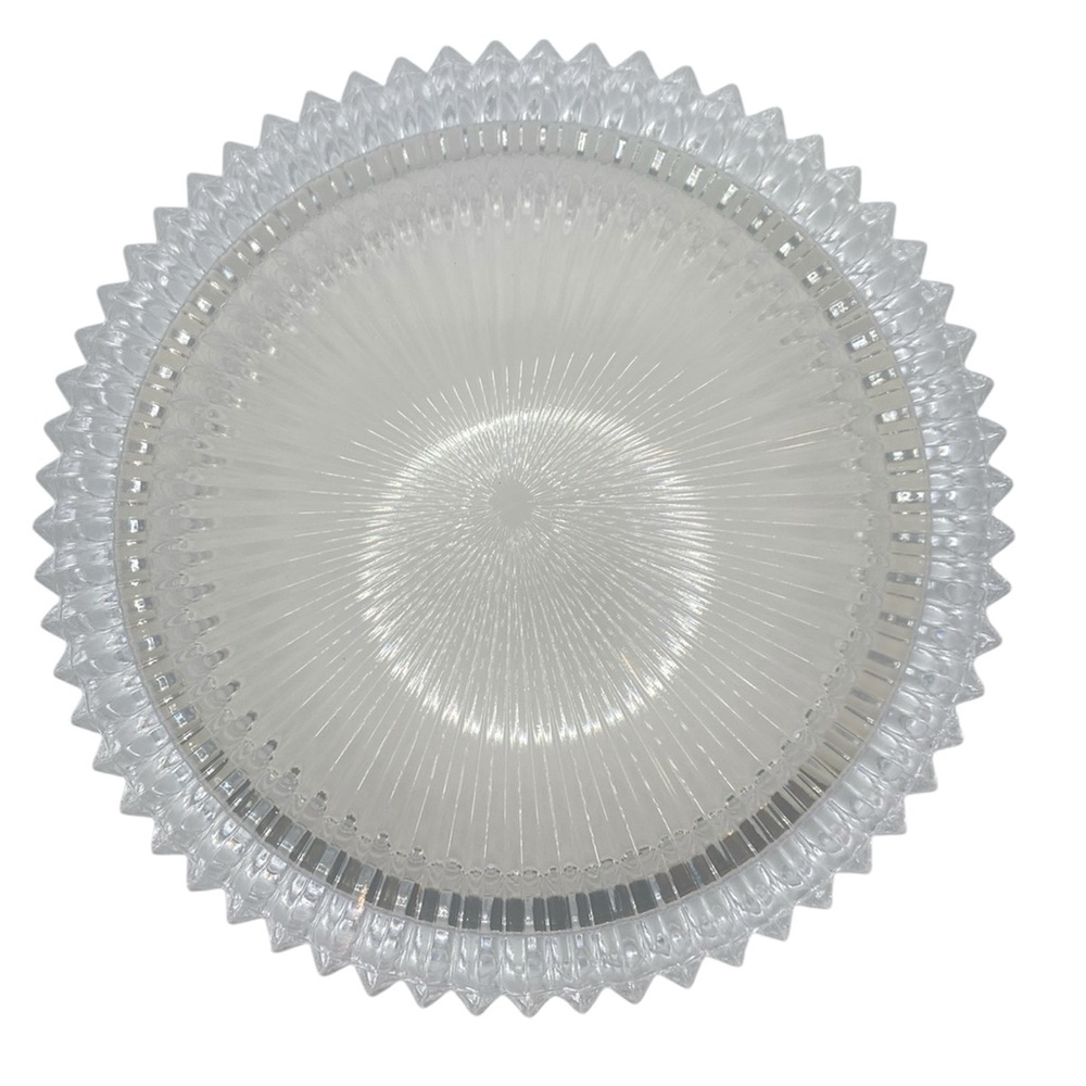 Mikasa Vintage Diamond Fire cut glass Hostess Serving Ribbed 8 1/4” Bowl - Picture 3 of 7